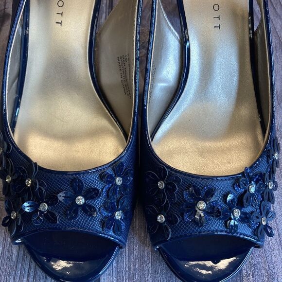 KAREN SCOTT Bronaa Blue Sling-Back Pumps 10M - Picture 9 of 10